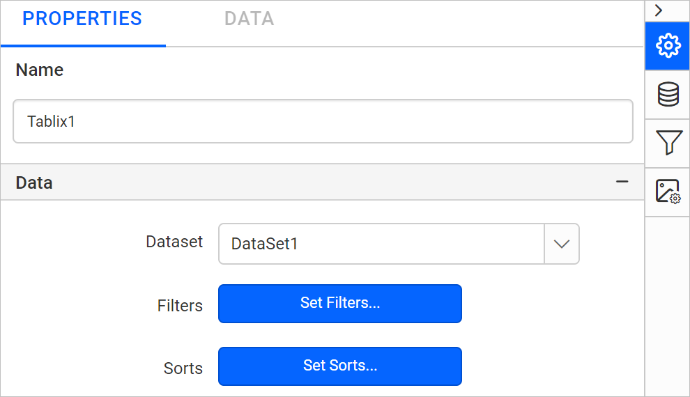 Assign dataset to the table