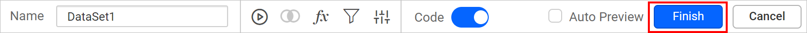 Finish data button