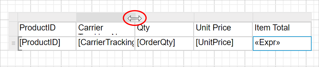 Resize the table column